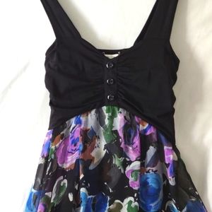 American Rag Mini Dress, Flowers-Black, Sz 12, NWOT